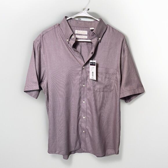 Roundtree & Yorke Gold Label Shirt Mens Medium Burgundy Non-Iron  Cotton - Picture 1 of 5